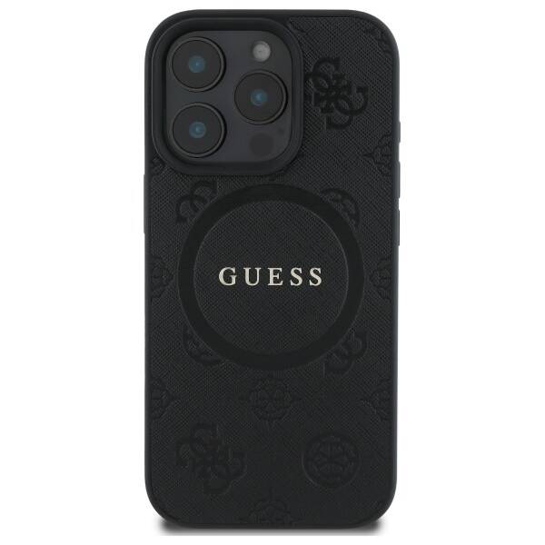 Guess GUHMP16LPSAPSMEK iPhone 16 Pro 6,3" czarny/black HC MagSafe Safiano Peony Classic Logo