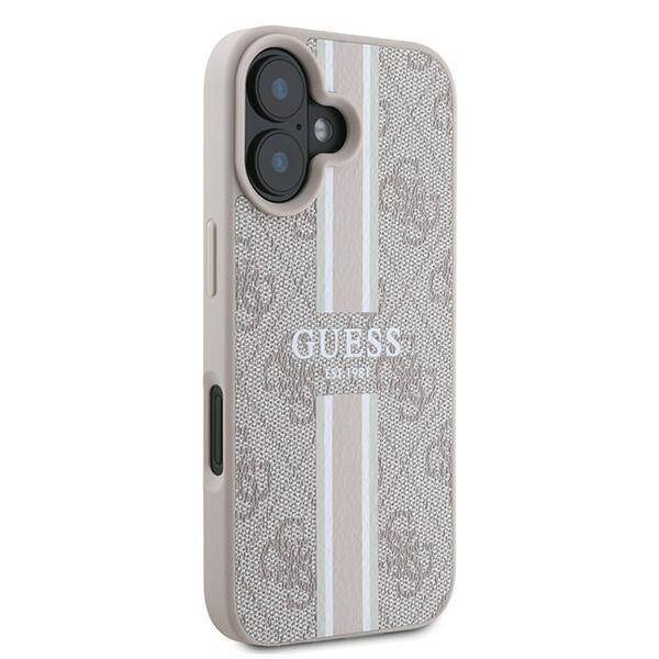 Guess GUHMP16MP4RPSP iPhone 16 Plus różowy/pink MagSafe 4G Printed Stripes