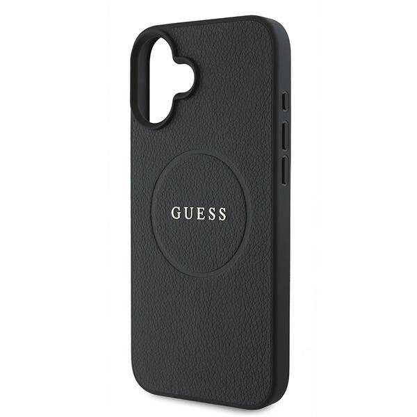 Guess GUHMP16MPGHSMMK iPhone 16 Plus czrny/black MagSafe PU Grained Gold Ring