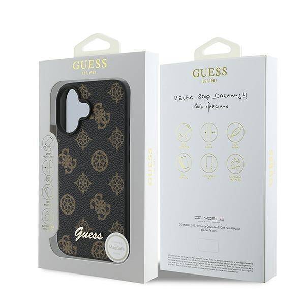 Guess GUHMP16MPGPYSK iPhone 16 Plus czarny/black HC MagSafe PU Peony Script