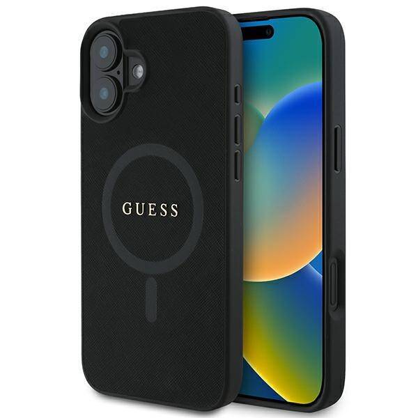 Guess GUHMP16MPSAHMCK iPhone 16 Plus czarny/black HC MagSafe PU Saffiano Classic Logo