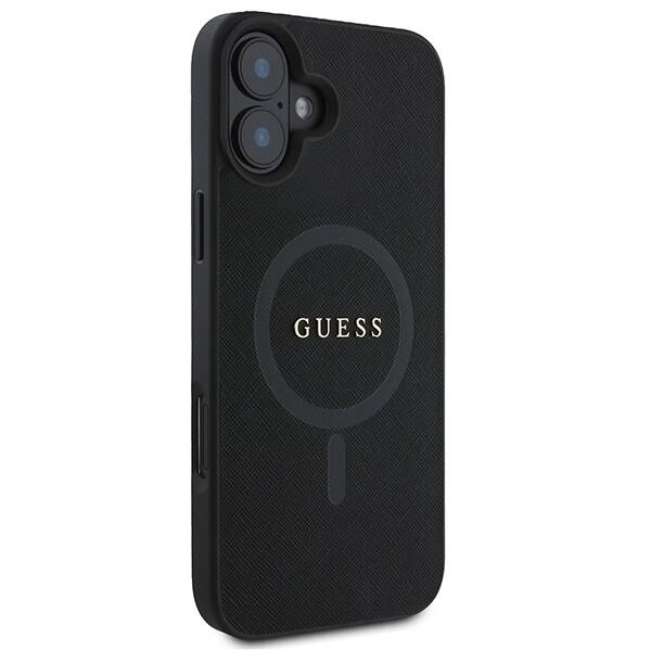 Guess GUHMP16MPSAHMCK iPhone 16 Plus czarny/black HC MagSafe PU Saffiano Classic Logo