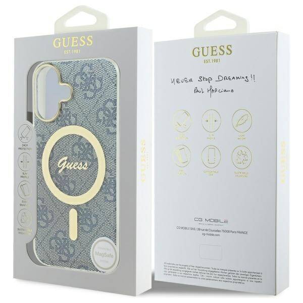 Guess GUHMP16SH4STB iPhone 16 6.1" niebieski/blue hardcase IML 4G MagSafe