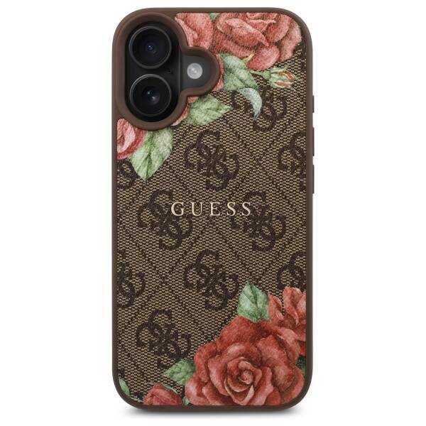 Guess GUHMP16SP4ROPEMCW iPhone 16 6.1"    brązowy/brown hardcase 4G Flowers Print MagSafe