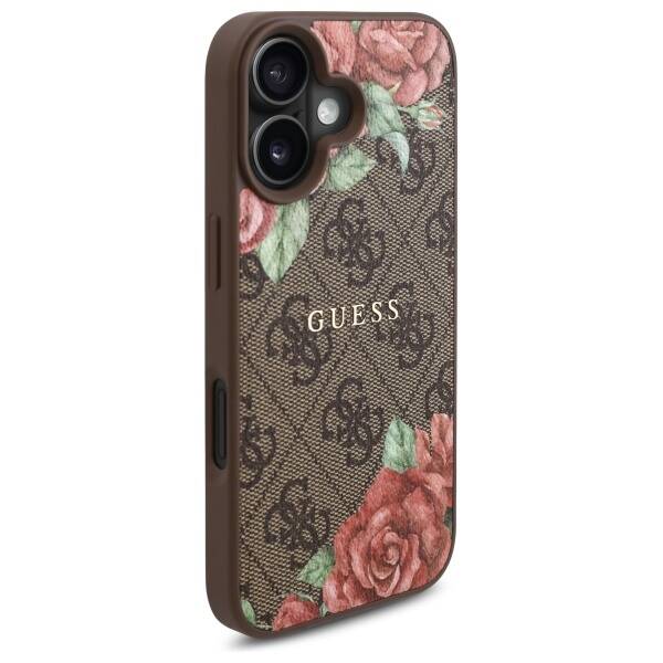 Guess GUHMP16SP4ROPEMCW iPhone 16 6.1"    brązowy/brown hardcase 4G Flowers Print MagSafe