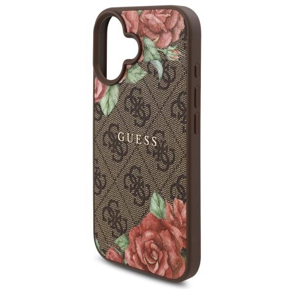 Guess GUHMP16SP4ROPEMCW iPhone 16 6.1"    brązowy/brown hardcase 4G Flowers Print MagSafe