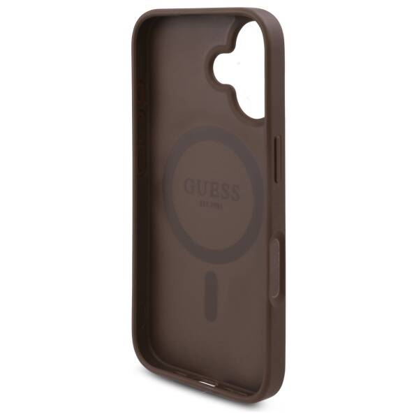 Guess GUHMP16SP4ROPEMCW iPhone 16 6.1"    brązowy/brown hardcase 4G Flowers Print MagSafe