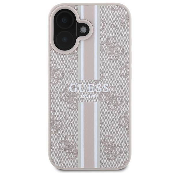 Guess GUHMP16SP4RPSP iPhone 16 różowy/pink MagSafe 4G Printed Stripes