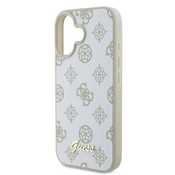 Guess GUHMP16SPGPYSH iPhone 16 6.1" biały/white hardcase Peony Script Logo MagSafe