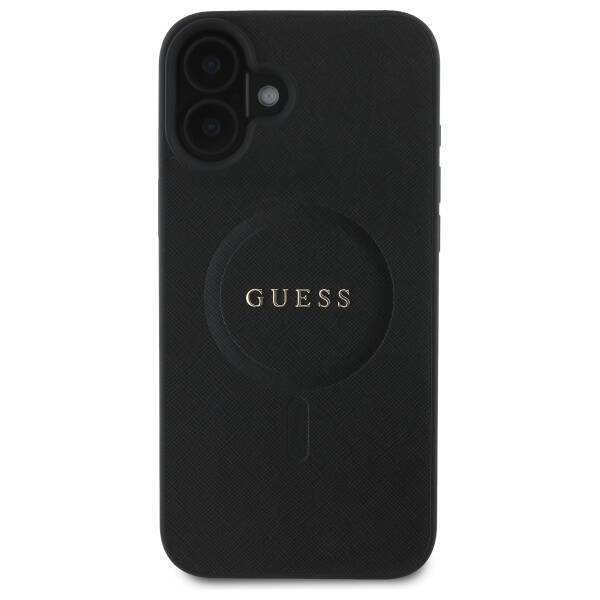 Guess GUHMP16SPSAHMCK iPhone 16 6.1"      czarny/black hardcase Saffiano Classic Logo MagSafe