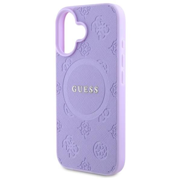 Guess GUHMP16SPSAPSMEU iPhone 16 6,1" fioletowy/purple HC MagSafe Safiano Peony Classic Logo