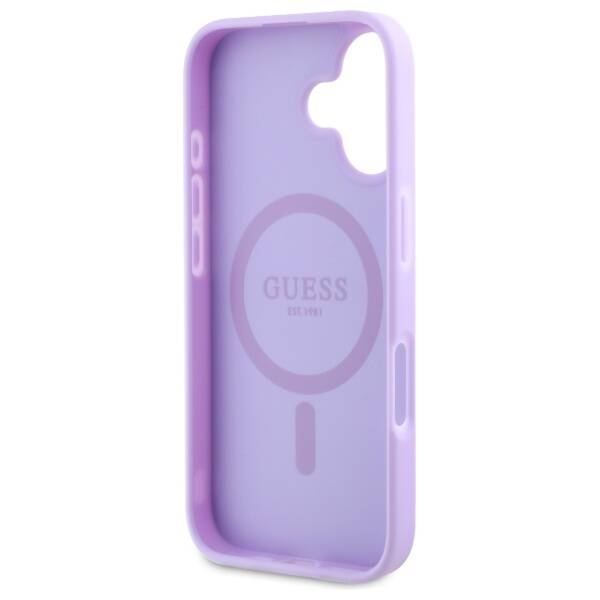 Guess GUHMP16SPSAPSMEU iPhone 16 6,1" fioletowy/purple HC MagSafe Safiano Peony Classic Logo