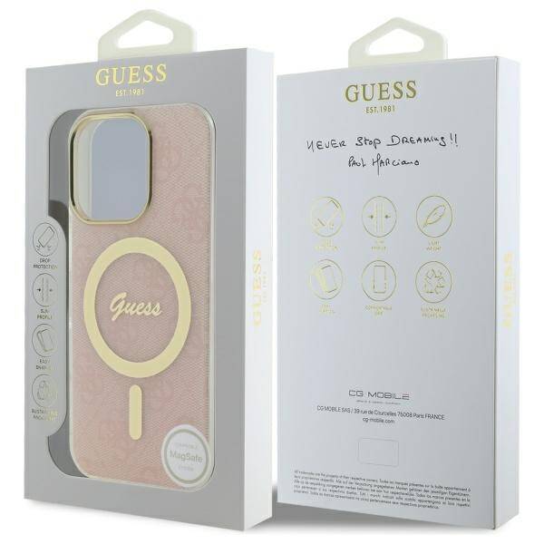 Guess GUHMP16XH4STP iPhone 16 Pro Max 6.9" różowy/pink hardcase IML 4G MagSafe