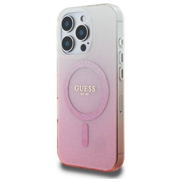 Guess GUHMP16XHGRCELP iPhone 16 Pro Max 6.9" różowy/pink hardcase IML Glitter Gradient MagSafe