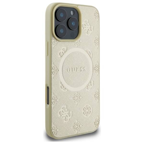 Guess GUHMP16XPSAPSMED iPhone 16 Pro Max 6,9" złoty/gold HC MagSafe Safiano Peony Classic Logo