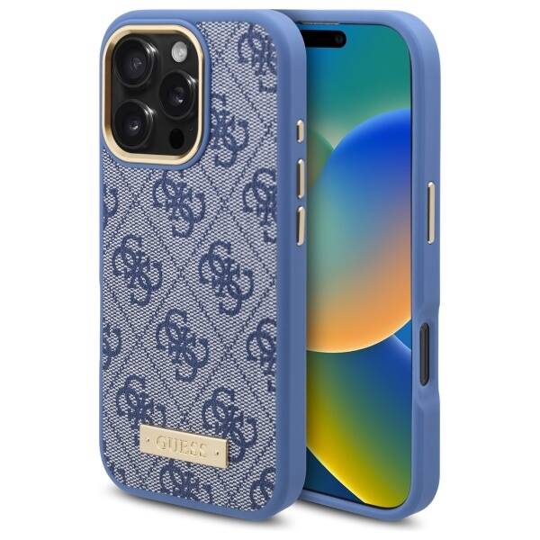 Guess GUHMP16XU4GPRB iPhone 16 Pro Max 6.9" niebieski/blue hardcase 4G Logo Plate MagSafe