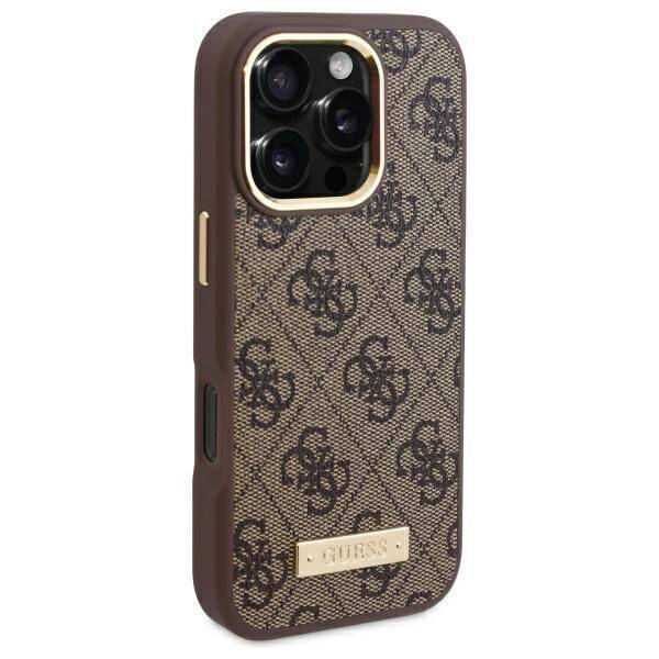 Guess GUHMP16XU4GPRW iPhone 16 Pro Max 6.9" brązowy/brown hardcase 4G Logo Plate MagSafe