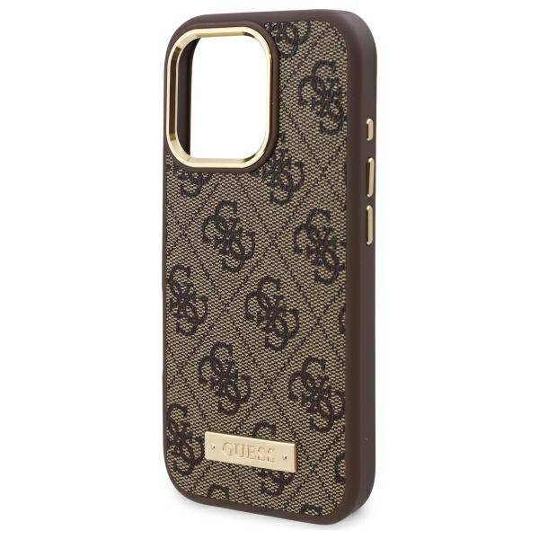 Guess GUHMP16XU4GPRW iPhone 16 Pro Max 6.9" brązowy/brown hardcase 4G Logo Plate MagSafe