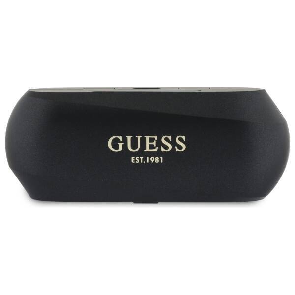 Guess słuchawki Bluetooth GUTWSC2MCDSK    TWS + stacja dokująca czarny/black Elongated Metalic Printed Logo