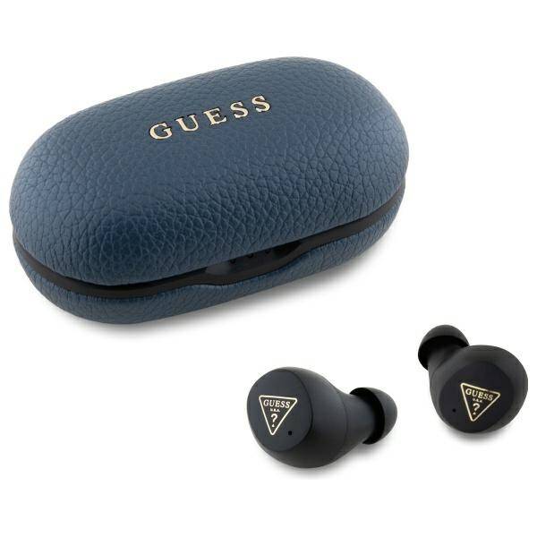 Guess słuchawki Bluetooth GUTWSPGTSPSB    TWS + stacja dokująca niebieski/blue Grained Classic Logo