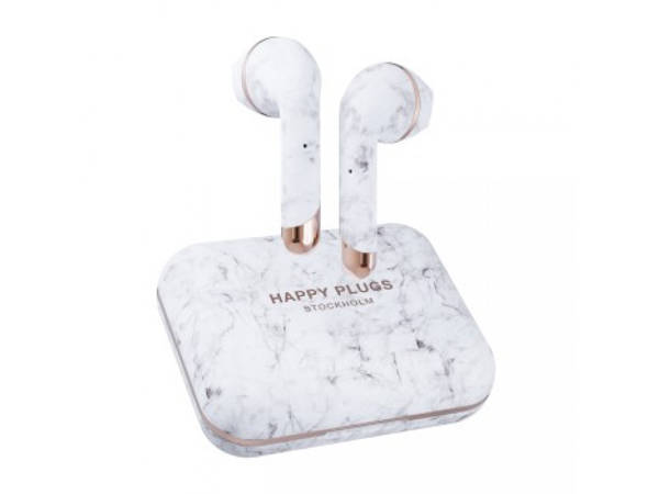 HAPPY PLUGS TWS AIR 1 PLUS WHITE MARBLE HEADPHONES