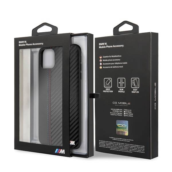 HARDCASE BMW BMHCN65MCARBK IPHONE 11 PRO MAX CZARNY/BLACK PU CARBON