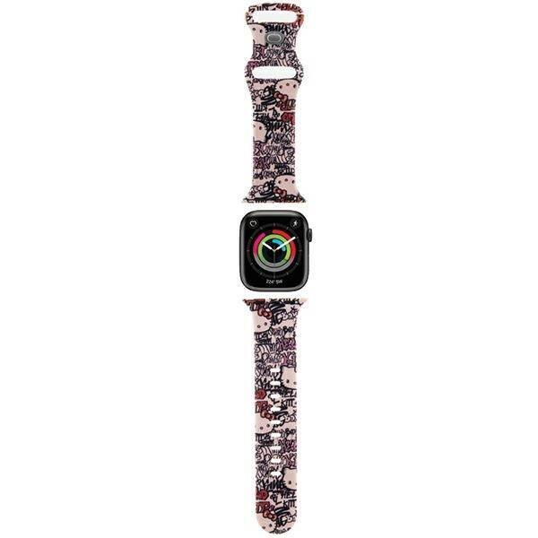 HELLO KITTY STRAP HKAWMSDGPTPPTPPTPPTPPE WATCH 38 /40 / 41MM PINK / PINK STRAP SILICONE TAGS GRAFFITI