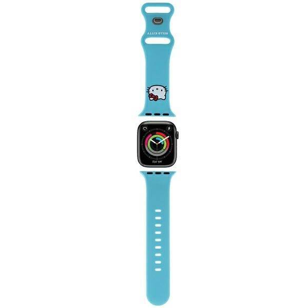 HELLO KITTY STRIPE HKAWMSCHBLB APPLE WATCH 38/40 / 41MM BLUE / BLUE STRAP SILICONE KITTY HEAD