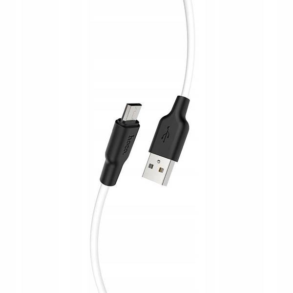 HOCO USB CABLE - X21 2.4A MICRO USB 1M BLACK AND WHITE