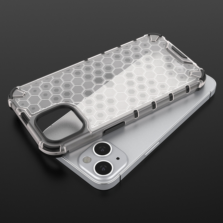 HONEYCOMB ARMORED CASE WITH A GEL FRAME IPHONE 13 BLACK