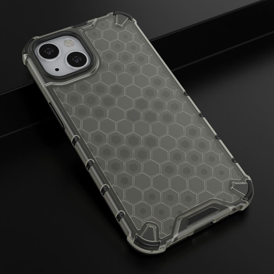 HONEYCOMB ARMORED CASE WITH A GEL FRAME IPHONE 13 BLACK