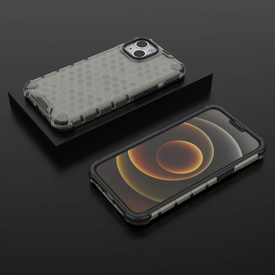 HONEYCOMB ARMORED CASE WITH A GEL FRAME IPHONE 13 BLACK