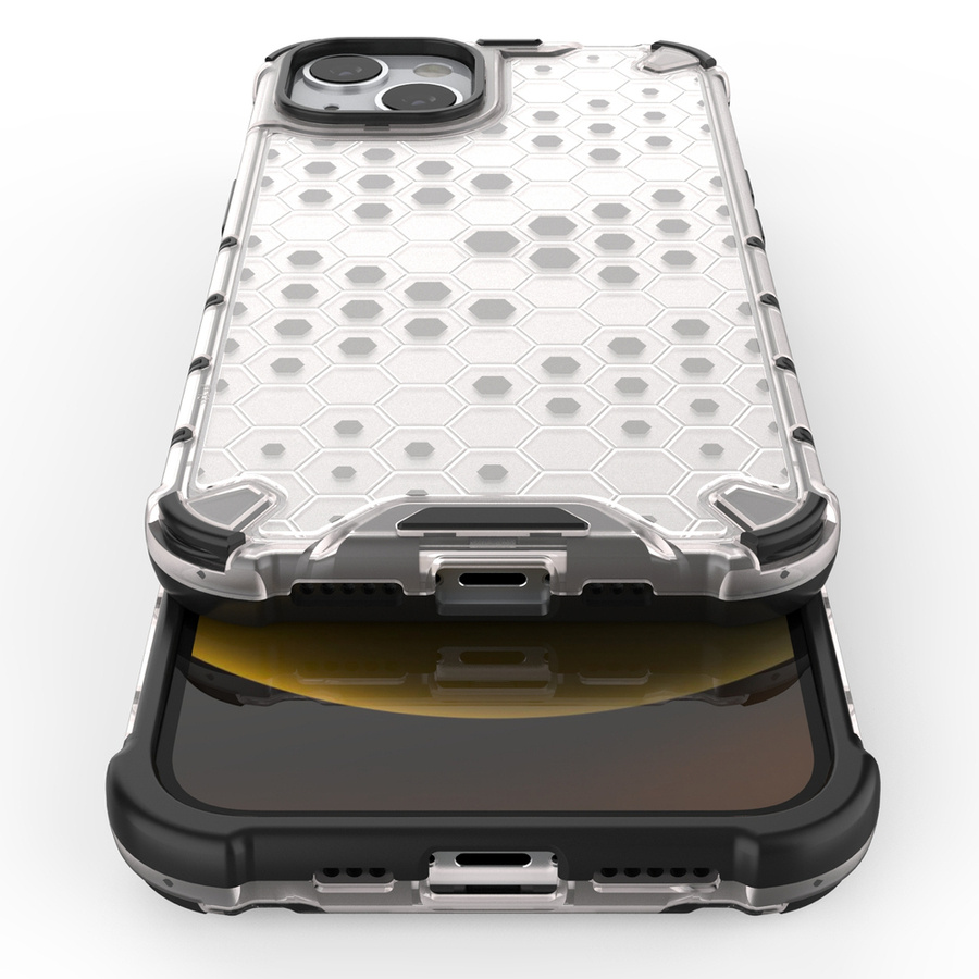 HONEYCOMB ARMORED CASE WITH A GEL FRAME IPHONE 13 BLACK