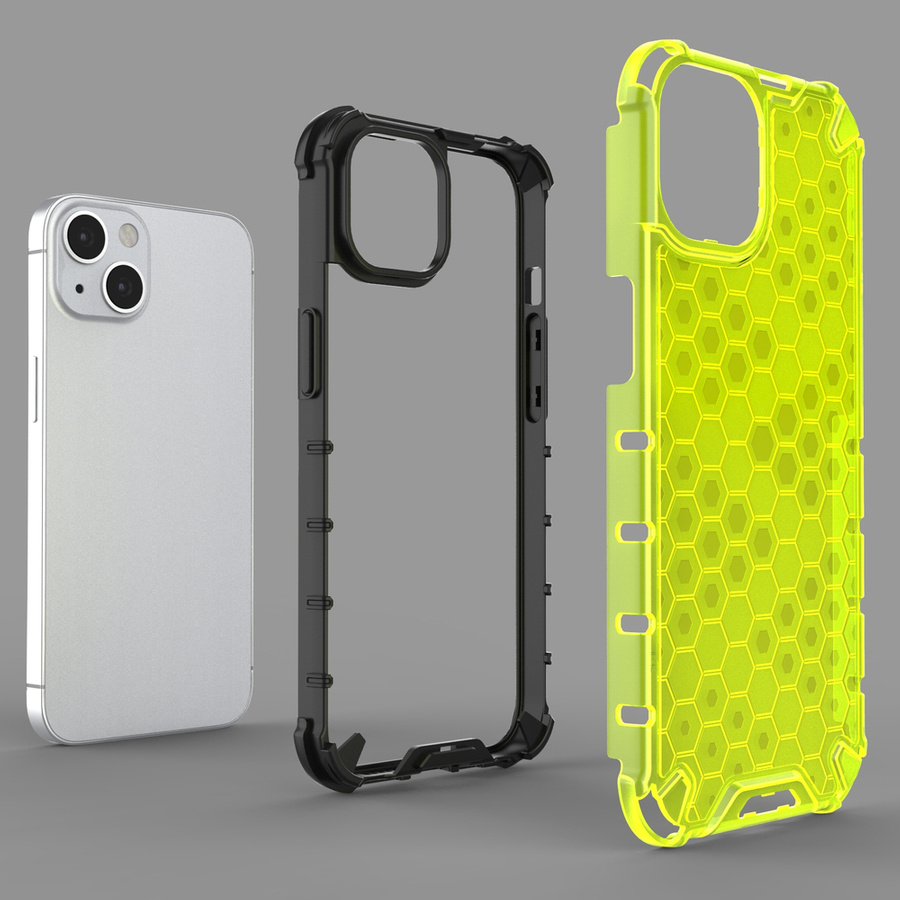 HONEYCOMB ARMORED CASE WITH A GEL FRAME IPHONE 13 BLACK