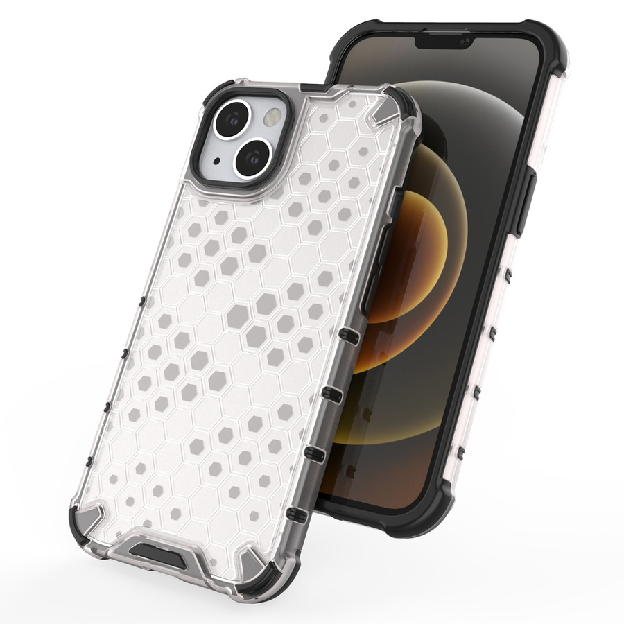 HONEYCOMB ARMORED CASE WITH A GEL FRAME IPHONE 13 BLACK