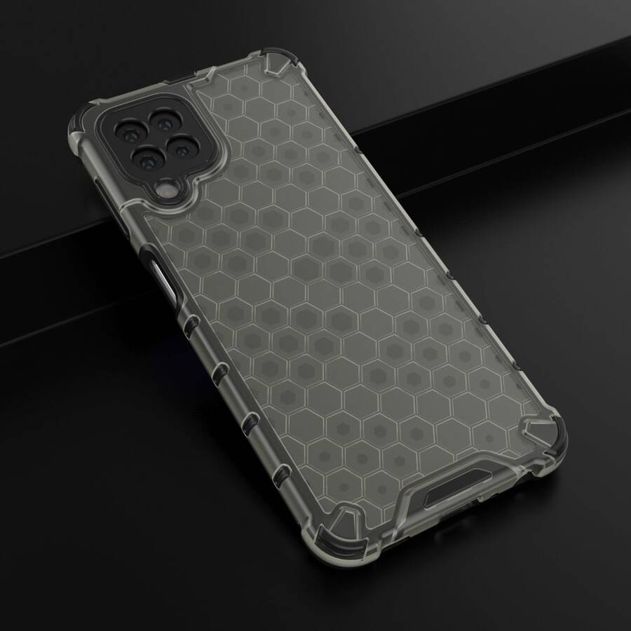 HONEYCOMB CASE ARMOR COVER WITH TPU BUMPER FOR SAMSUNG GALAXY A22 4G BLACK