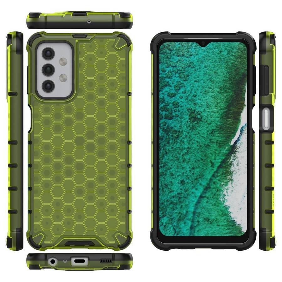 HONEYCOMB CASE ARMOR COVER WITH TPU BUMPER FOR SAMSUNG GALAXY A32 5G GREEN