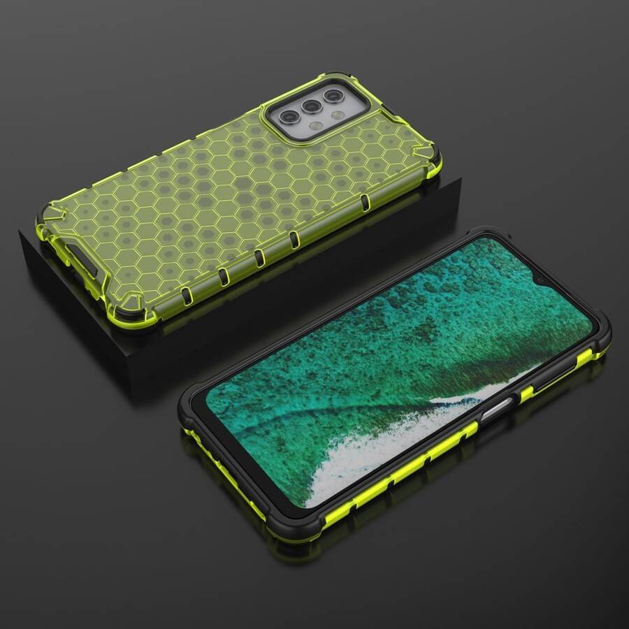 HONEYCOMB CASE ARMOR COVER WITH TPU BUMPER FOR SAMSUNG GALAXY A32 5G GREEN