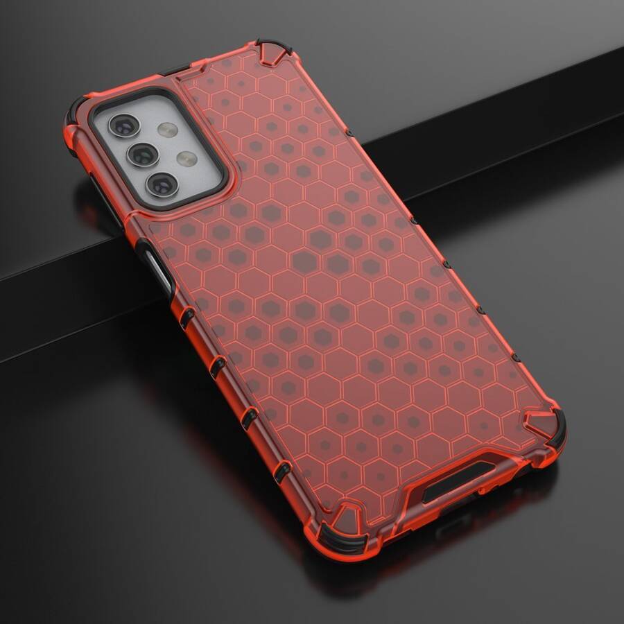 HONEYCOMB CASE ARMOR COVER WITH TPU BUMPER FOR SAMSUNG GALAXY A32 5G RED