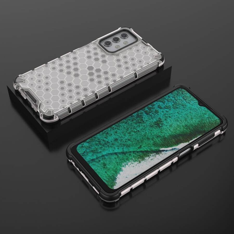 HONEYCOMB CASE ARMOR COVER WITH TPU BUMPER FOR SAMSUNG GALAXY A32 5G TRANSPARENT