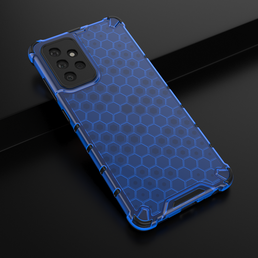 HONEYCOMB CASE ARMOR COVER WITH TPU BUMPER FOR SAMSUNG GALAXY A72 4G BLUE