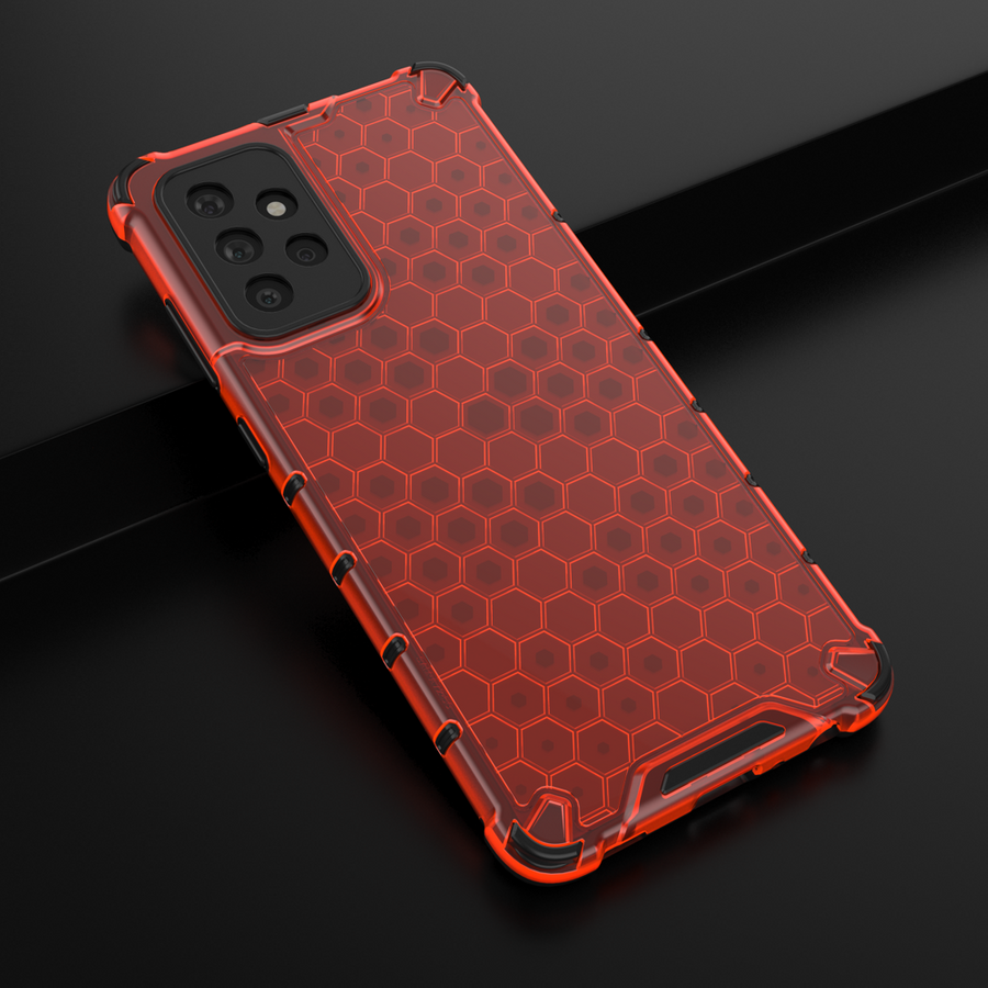 HONEYCOMB CASE ARMOR COVER WITH TPU BUMPER FOR SAMSUNG GALAXY A72 4G RED