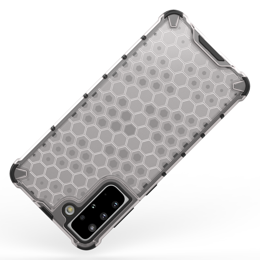 HONEYCOMB CASE ARMOR COVER WITH TPU BUMPER FOR SAMSUNG GALAXY S21+ 5G (S21 PLUS 5G) BLACK