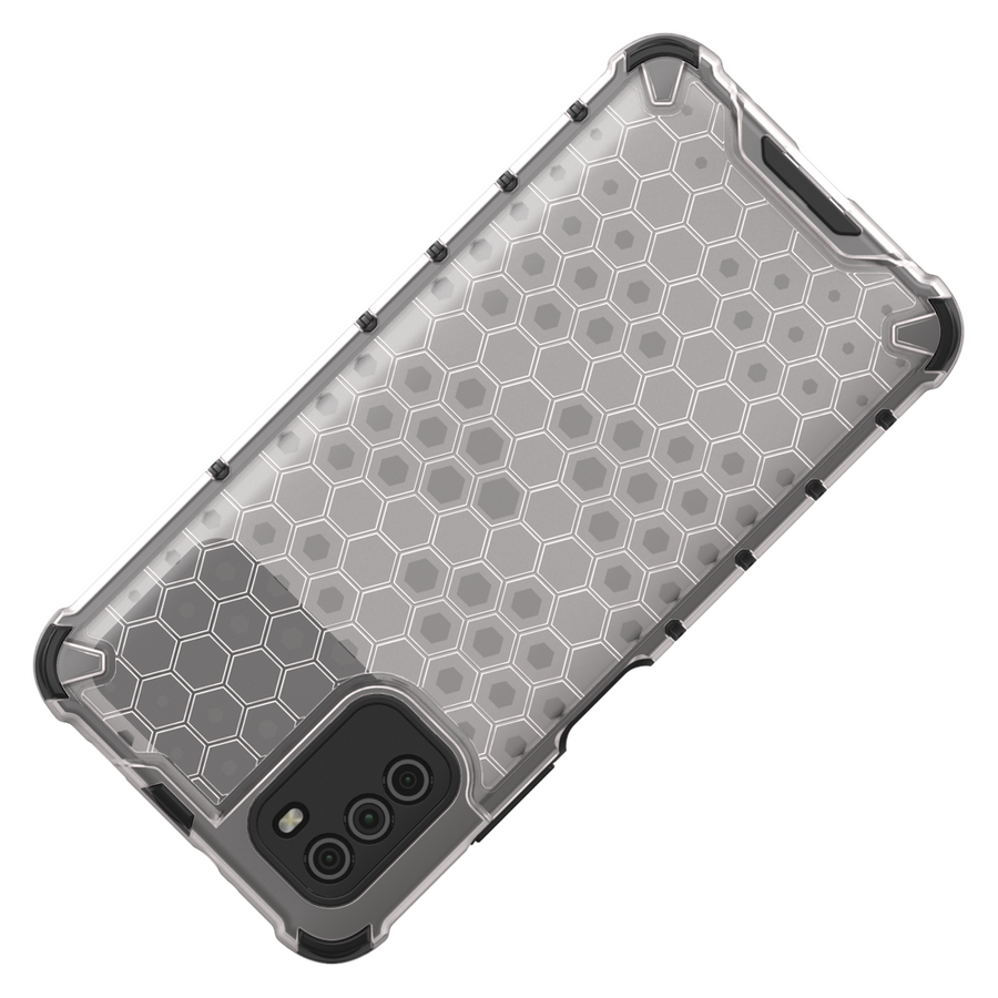 HONEYCOMB CASE ARMOR COVER WITH TPU BUMPER FOR XIAOMI POCO M3 TRANSPARENT