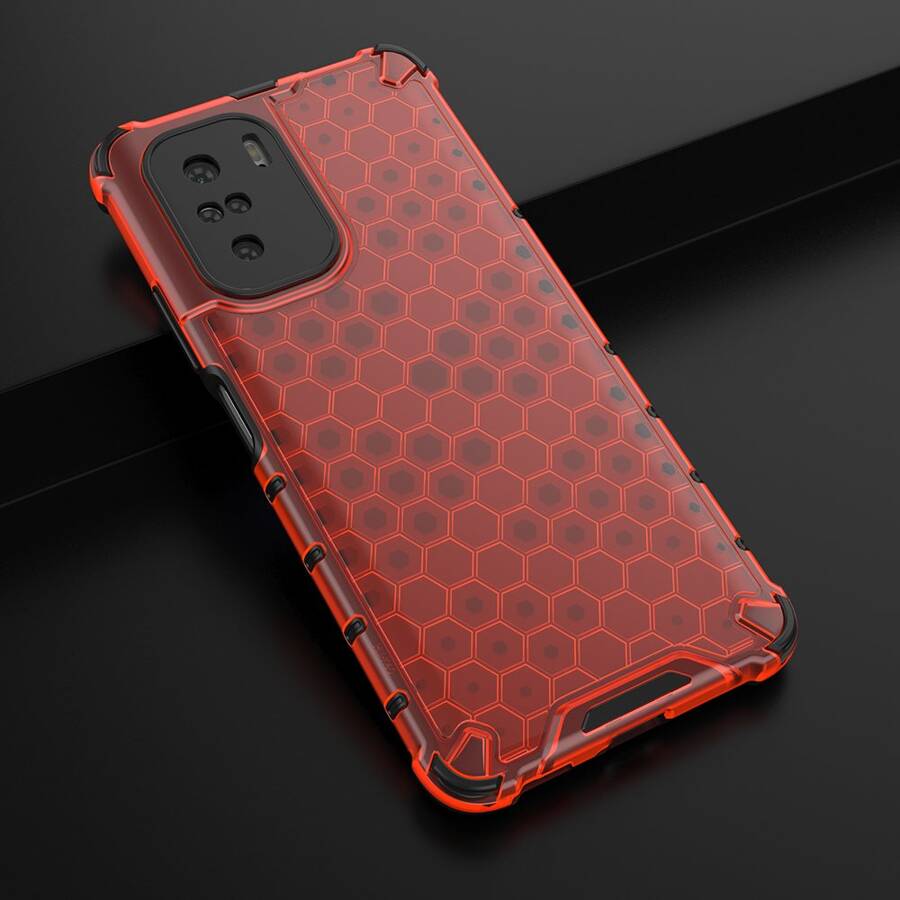 HONEYCOMB CASE ARMOR COVER WITH TPU BUMPER FOR XIAOMI REDMI K40 PRO+ / K40 PRO / K40 / POCO F3 RED