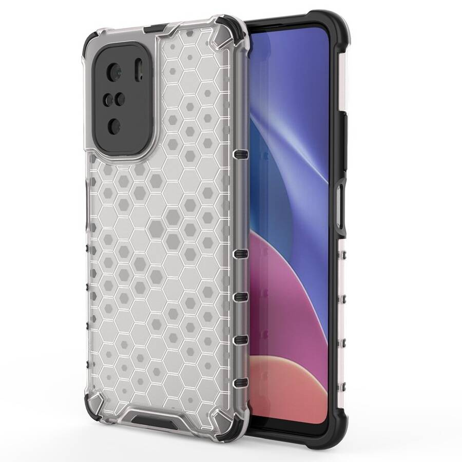 HONEYCOMB CASE ARMOR COVER WITH TPU BUMPER FOR XIAOMI REDMI K40 PRO+ / K40 PRO / K40 / POCO F3 TRANSPARENT