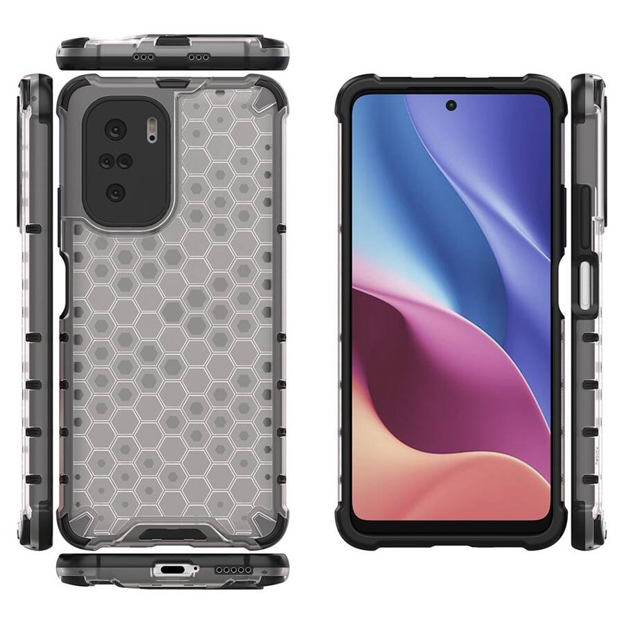 HONEYCOMB CASE ARMOR COVER WITH TPU BUMPER FOR XIAOMI REDMI K40 PRO+ / K40 PRO / K40 / POCO F3 TRANSPARENT