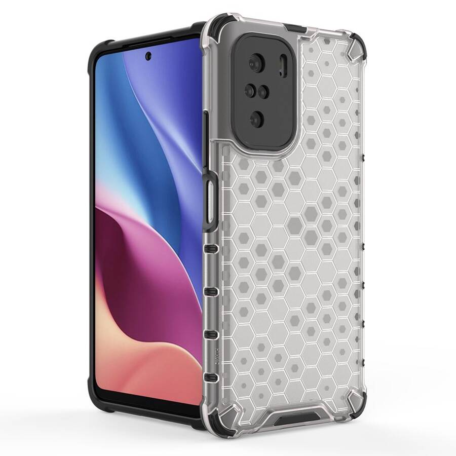 HONEYCOMB CASE ARMOR COVER WITH TPU BUMPER FOR XIAOMI REDMI K40 PRO+ / K40 PRO / K40 / POCO F3 TRANSPARENT