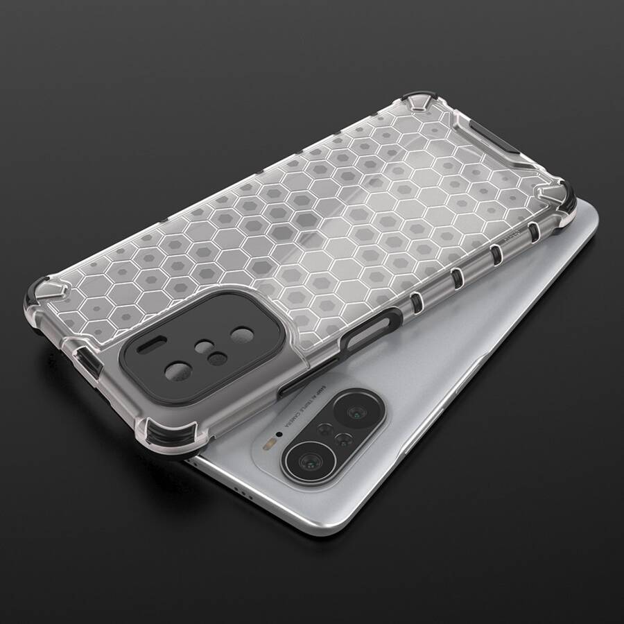 HONEYCOMB CASE ARMOR COVER WITH TPU BUMPER FOR XIAOMI REDMI K40 PRO+ / K40 PRO / K40 / POCO F3 TRANSPARENT