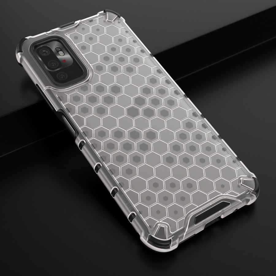 HONEYCOMB CASE ARMOR COVER WITH TPU BUMPER FOR XIAOMI REDMI NOTE 10 5G / POCO M3 PRO TRANSPARENT